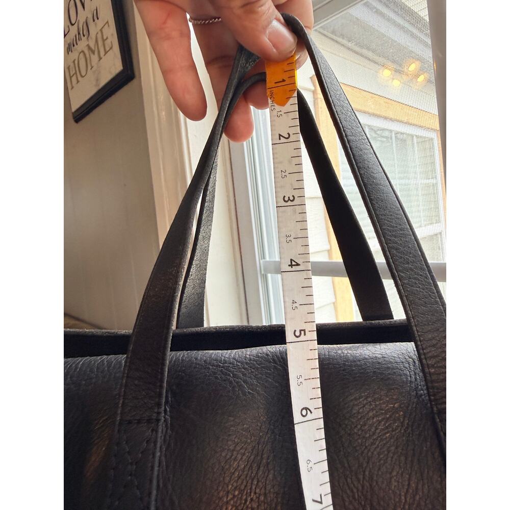 Madewell Black Leather Transport Tote Bag Crossbody Shoulder Purse - Picture 12 of 16